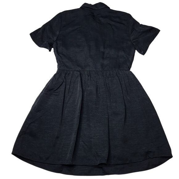 J. Crew Collection Shirtdress With Jewel Buttons Black Mini Short Sleeve Small 6 - Picture 4 of 9